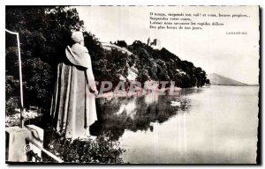 Old Postcard Aix les Bains Lake Bourget Monument Lamartine Chateau de Chatillon