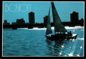 Massachusetts Boston Sailing On The Charles River At Sunset