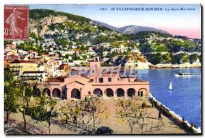 Old Postcard Villefranche Sur Mer The Harbor station