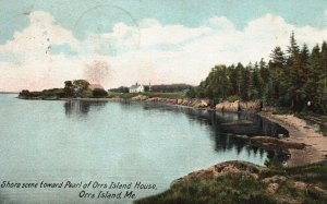 Vintage Postcard 1906 Shore Scene Pearl Of Orr's Island House Orr Island Maine