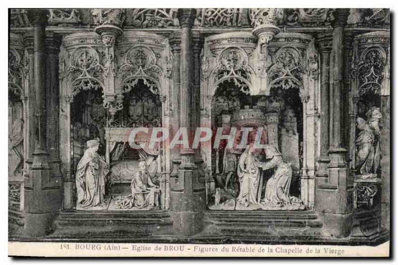 Old Postcard Bourg Ain Brou Church Figures Altarpiece of the Chapel of the Vi...