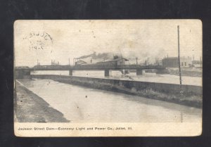 JOLIET ILLINOIS ECONOMY POWER AND LIGHT COMPANY JACKSON STREET DAM 1910 POSTCARD