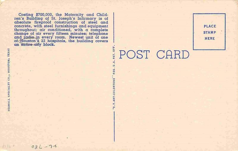 St Josephs Infirmary Maternity Children Hospital Houston Texas linen