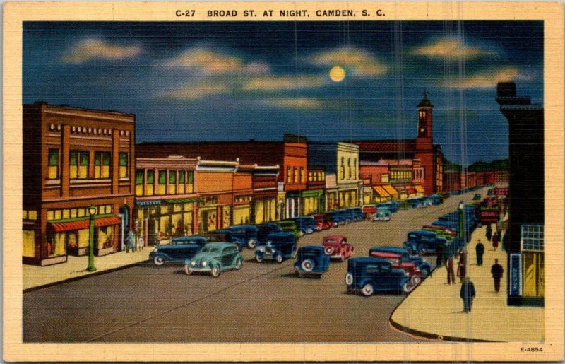 South Carolina Camden Broad Street At Night