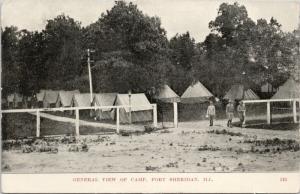 General View Of Camp Fort Sheridan Illinois IL US Army Hopkinson Postcard E42