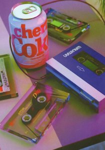 TDK C90 Cassette Walkman Cherry Coca Cola Plain Back Postcard