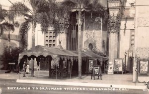 RPPC GRAUMANS THEATRE HOLLYWOOD CALIFORNIA REAL PHOTO POSTCARD (c. 1930s)