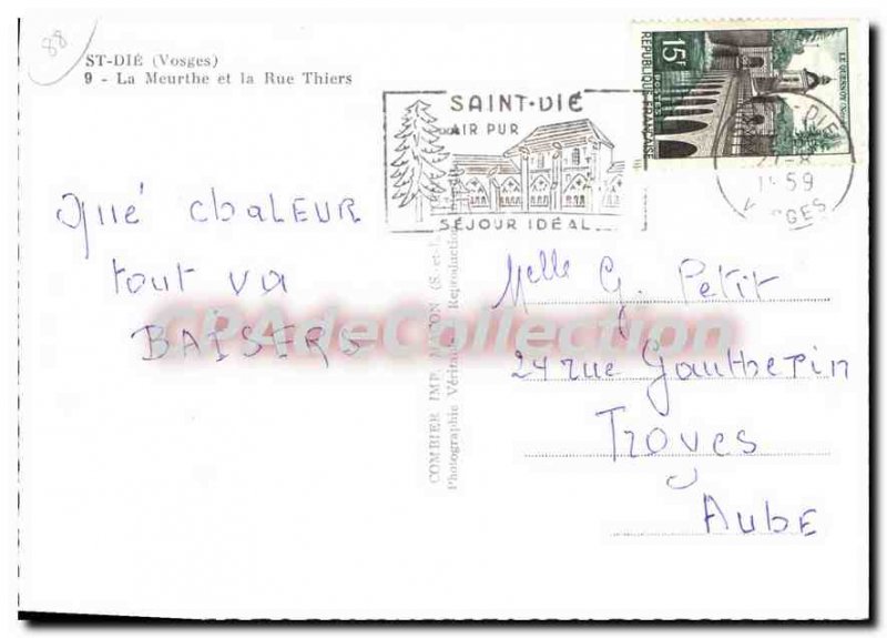 Modern Postcard St Die Vosges Meurthe and Rue Thiers