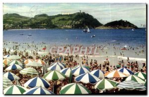 Postcard Modern San Sebastian Playa de la Concha y Monte Igueldo