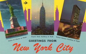 NY - New York City. Greetings- 3 Views