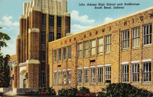 Postcard John Adams High School & Auditorium in South Bend, Indiana~125328