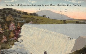J7/ Lawton Oklahoma Postcard c1915 Law-Ton-Ka-Falls Mt Scott 210