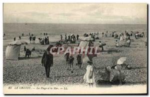 Old Postcard Le Crotoy The Beach and Sea