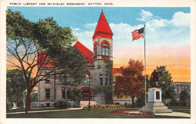 Ohio Dayton   Public Library and McKinley Monument