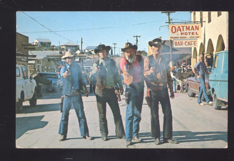 OATMAN ARIZONA ROUTE 66 GUNFIGHTER DOWNTOWN STREET SCENE OLD POSTCARD