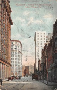 PEACHTREE STREET TOWARD PIEDMONT HOTEL ATLANTA GEORGIA POSTCARD 1908