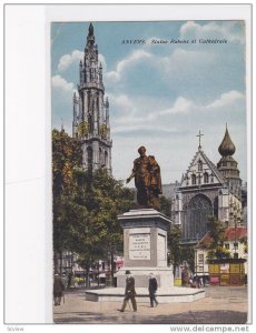 Statue Rubens Et Cathedrale, Anvers (Antwerpen), Belgium, 1900-1910s