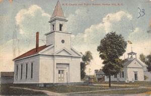 Norton Hill New York ME Church And Public School Antique Postcard K34882