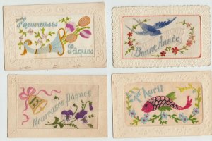 EMBROIDERED SILK COLLECTION 482 Vintage Postcards with BETTER Pre-1940 (L3134)