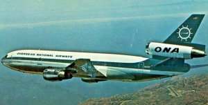 Vintage Postcard ONA Overseas National Airways Welcome Douglas DC-10-30CF