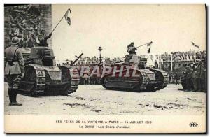 Postcard Old Army Tank celebrations of Victory July 14, 1919 The parade of Ta...