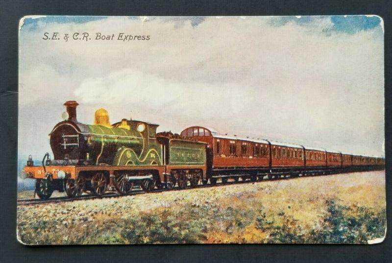 Mint Vintage SE & CR Boat Express Real Picture Color Postcard 