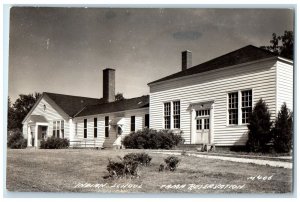 c1940's Indian School Building Tama Reservation RPPC Photo Vintage Postcard