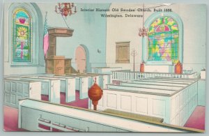 Wilmington Delaware~Interior Historic Old Swede’s Church~Standard Chrome Postcar