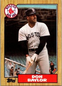 1987 Topps Baseball Card Don Baylor Boston Red Sox sk3201