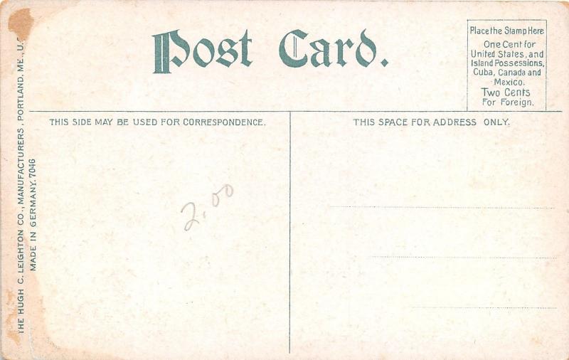 South Brooksville Maine~Fair Wind for Captain Jacob Schooner Ship~c1910 Pc