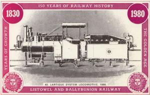 Lartigue System Train 1888 Listowel & Ballyunion Railway Postcard