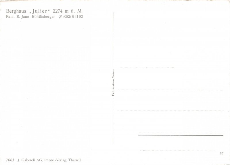 Postcard Modern Passh�he Julier (2,284 m) mit R�mers�ule