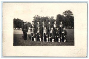 c1910's BPOE Masonic Lodge Elk Rifle Gun Burkey's Muncie IN RPPC Photo Postcard