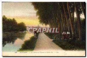 Old Postcard Auxerre Yonne edges has the Arbre Sec Fisherman Fishing