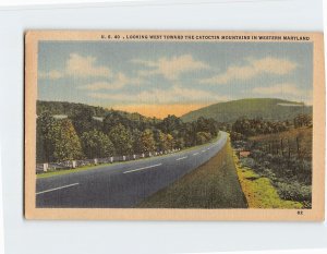 Postcard U. S. 40, Looking West Toward The Catoctin Mountains, Western Maryland