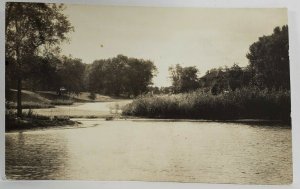 RPPC Lake When it Rains otherwise Stagnant Frog Pond Winter Skating Postcard R5