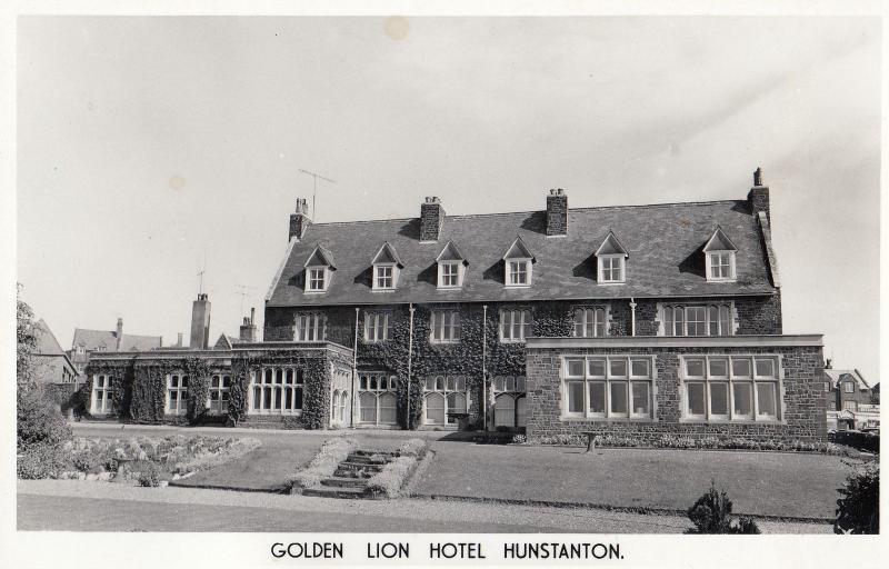 Golden Lion Hotel Real Photo Hunstanton Postcard