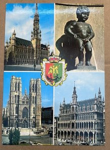VINTAGE  POSTCARD UNUSED - 4 VIEWS OF  BRUSSELS, BELGIUM