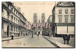 Old Postcard Orleans Jeanne d'Arc Street La Cathedrale The Lycee