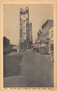 East Main Street over Welland Canal Ontario Canada 1951 postcard