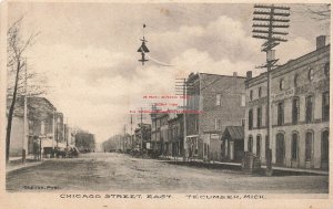 MI, Tecumseh, Michigan, Chicago Street, East, 1908 PM, Albertype