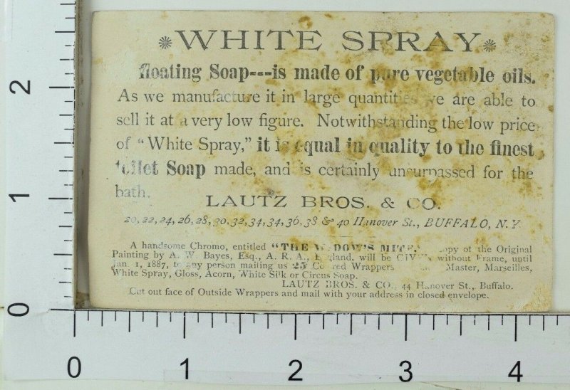 Lautz Bros & Co's White Spray Soap Adorable Children Hugging & Kissing F74 