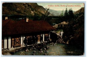 c1910 Sulphur Baths Banff Canadian Rockies Canada Unposted Antique Postcard