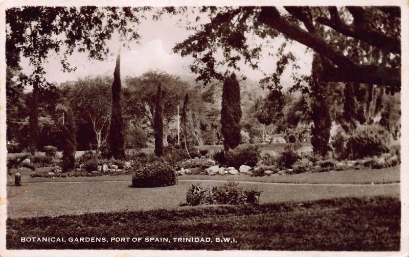 Botanical Gardens, Port of Spain, Trinidad, B. W. I., Postcard, Used in 1947