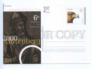 419552 PORTUGAL 2000 year Gutenberg Eagle postal postcard POSTAL stationery