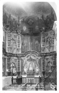RPPC Chapel, Mission San Xavier, Tucson, AZ ca 1930s Frashers Photo Postcard