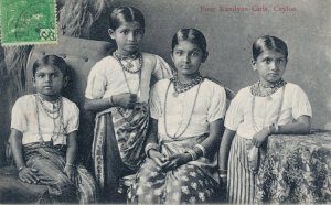 Ceylon Four Kandyan Girls Sri Lanka 05.75