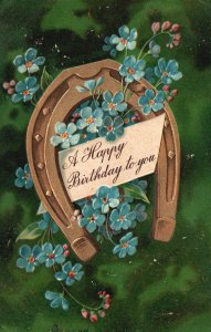 Vintage Postcard A Happy Birthday To You Flower Magnet Tiny Petals With A Note 