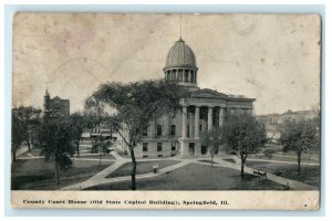 1916 County Court House Springfield Illinois IL Posted Antique Postcard 