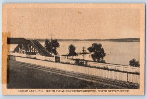c1920's Cedar Lake Indiana South From Conference Grounds Railway Posted Postcard